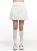 Asymmetric Shirred Mini Skirt CL524