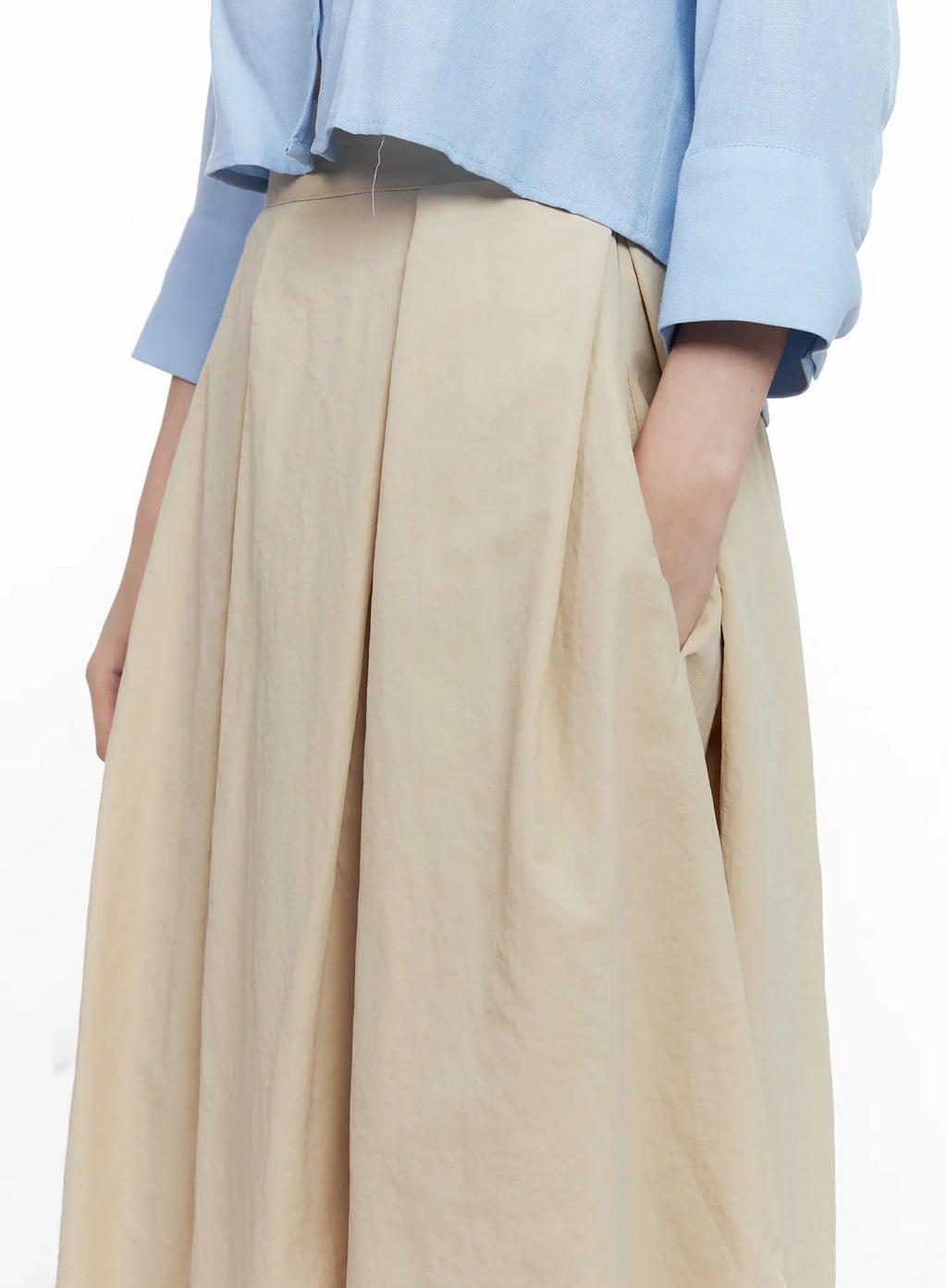 Pleated Flare Maxi Skirt CL524