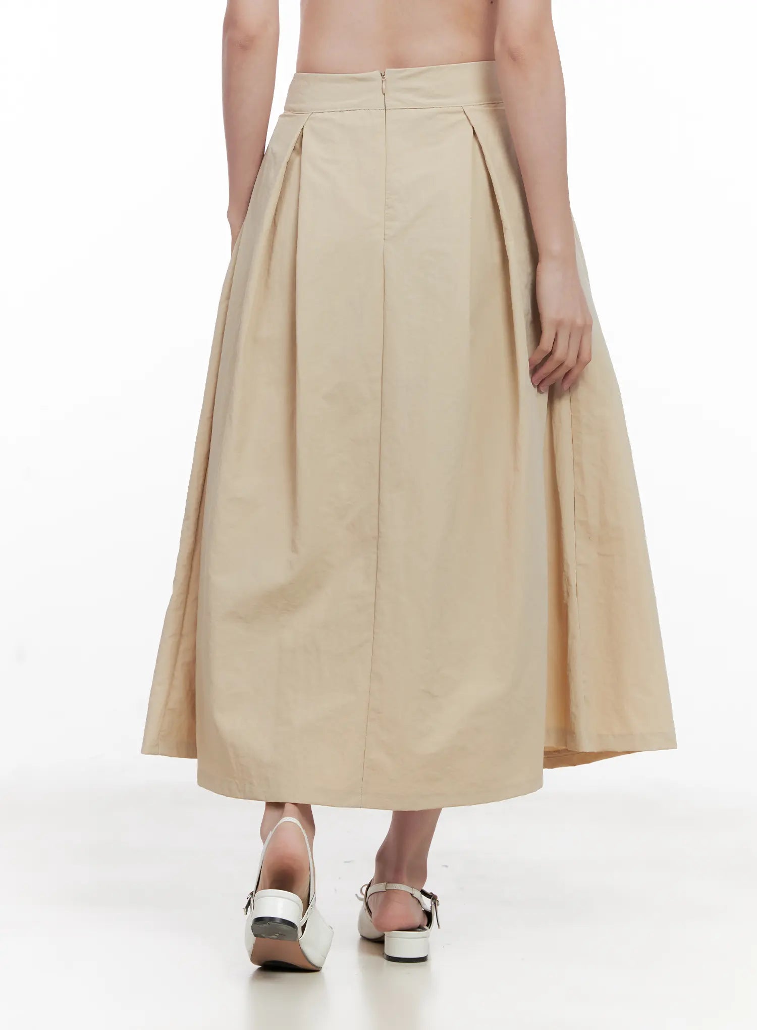 Pleated Flare Maxi Skirt CL524