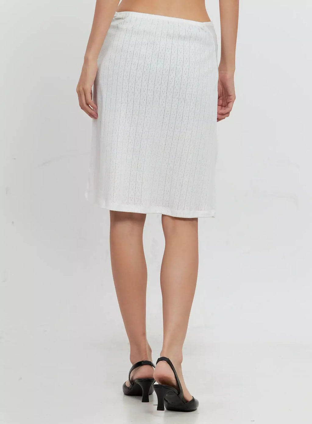 Ribbed Eyelet Midi Skirt IL528