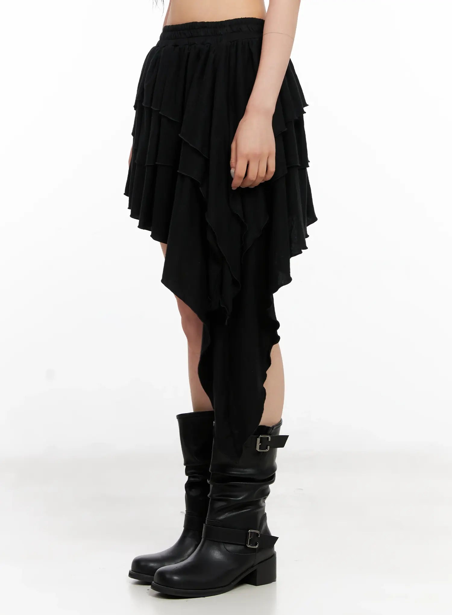 Asymmetric Tiered Skirt CL528